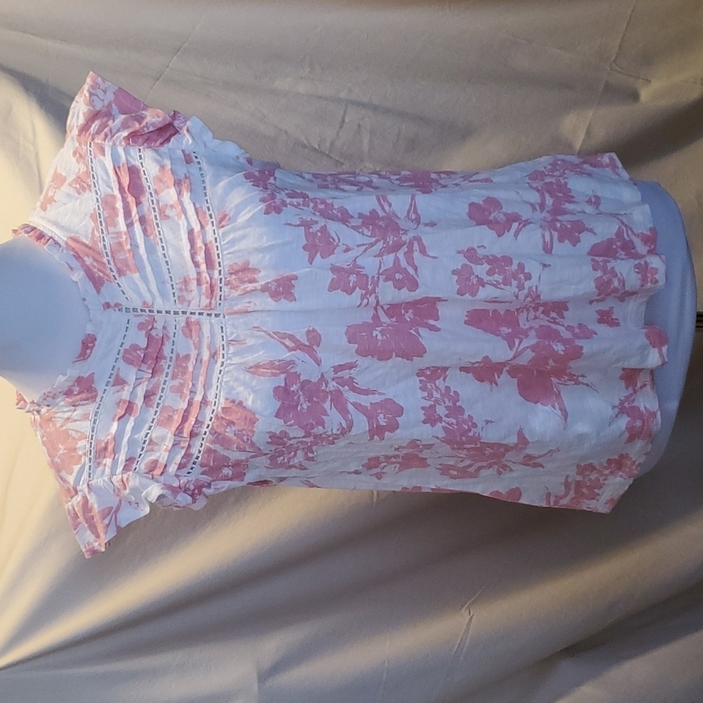 Lucky Brand Floral Cotton Blouse SZ MD